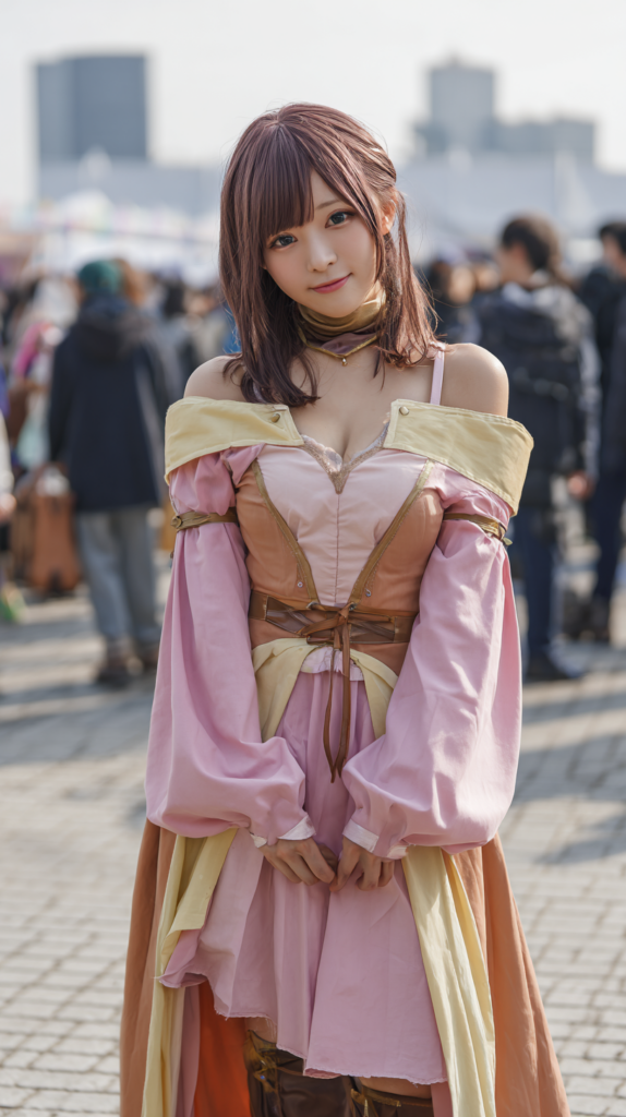 魔法少女風コスプレの写真（コミケ背景）