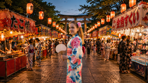 Summer Festival Night in Japan
